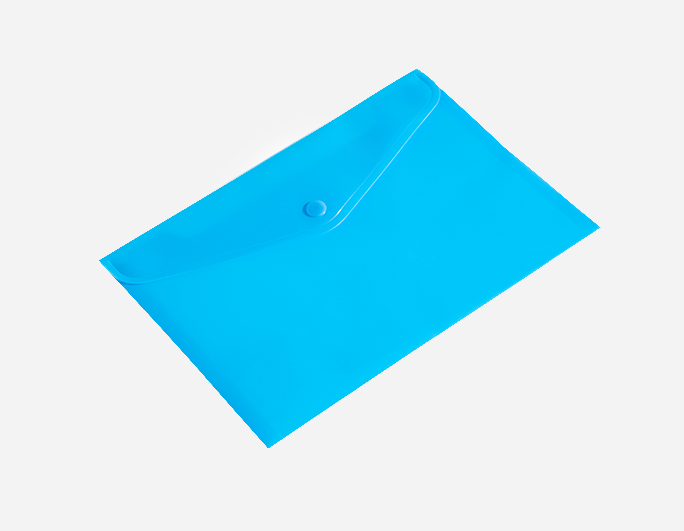 Translucent Blue Plastic Envelope Folder | B-4
