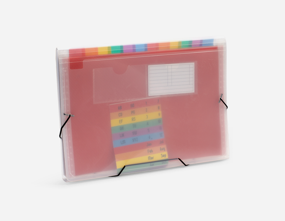 Classic PP Expanding File  13 Pockets  Transparent Wave Design MFO-123 (3)