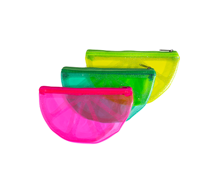 PVC Watermelon Shape Zipper Pencil Case with Glitter | MFO-8006