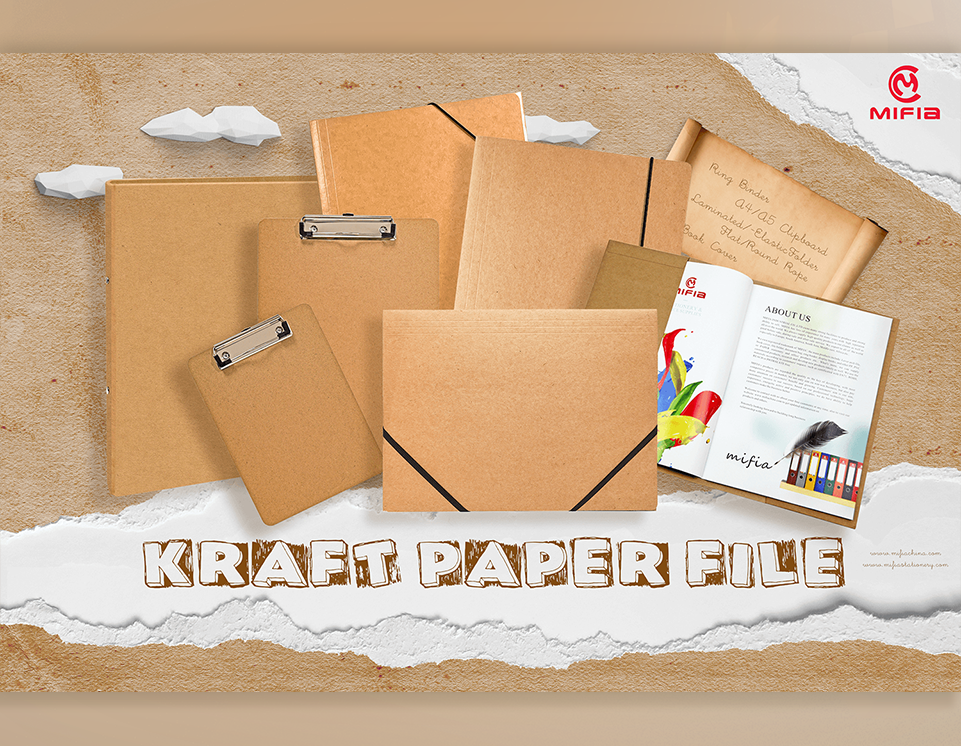 Glossy Kraft Paper 3-Flap Folder | K-MFO-011G