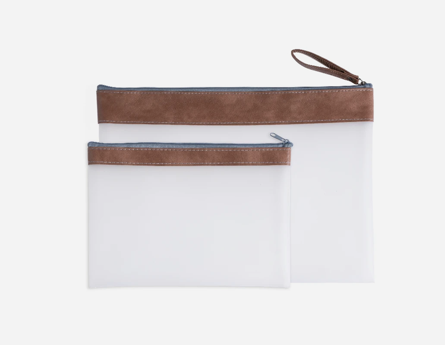 Soft TPU Zipper Bag with Leather Stripe MFO-8145