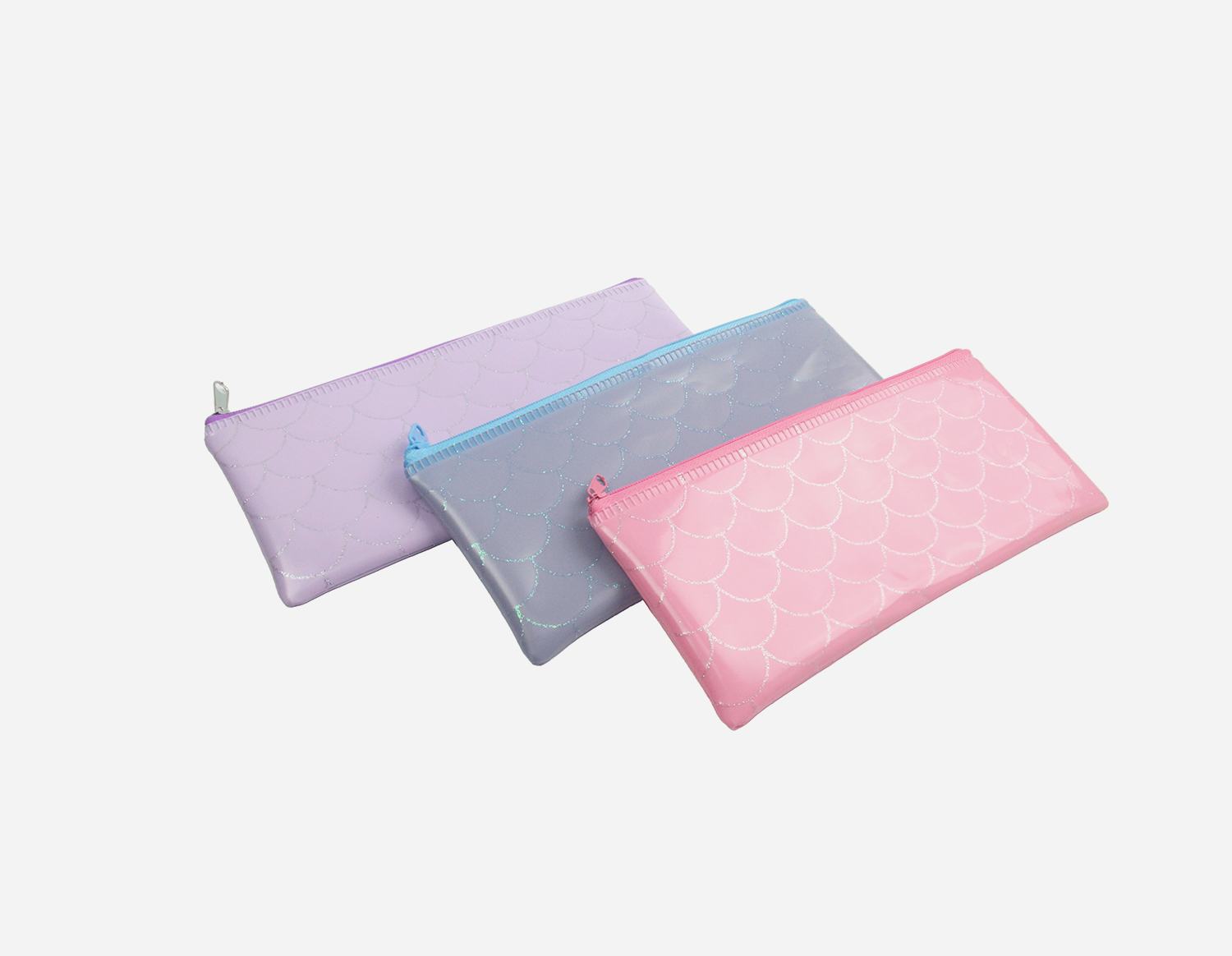 PVC Fish-Scale Pearlescent Zip Bag - MFO- 8068