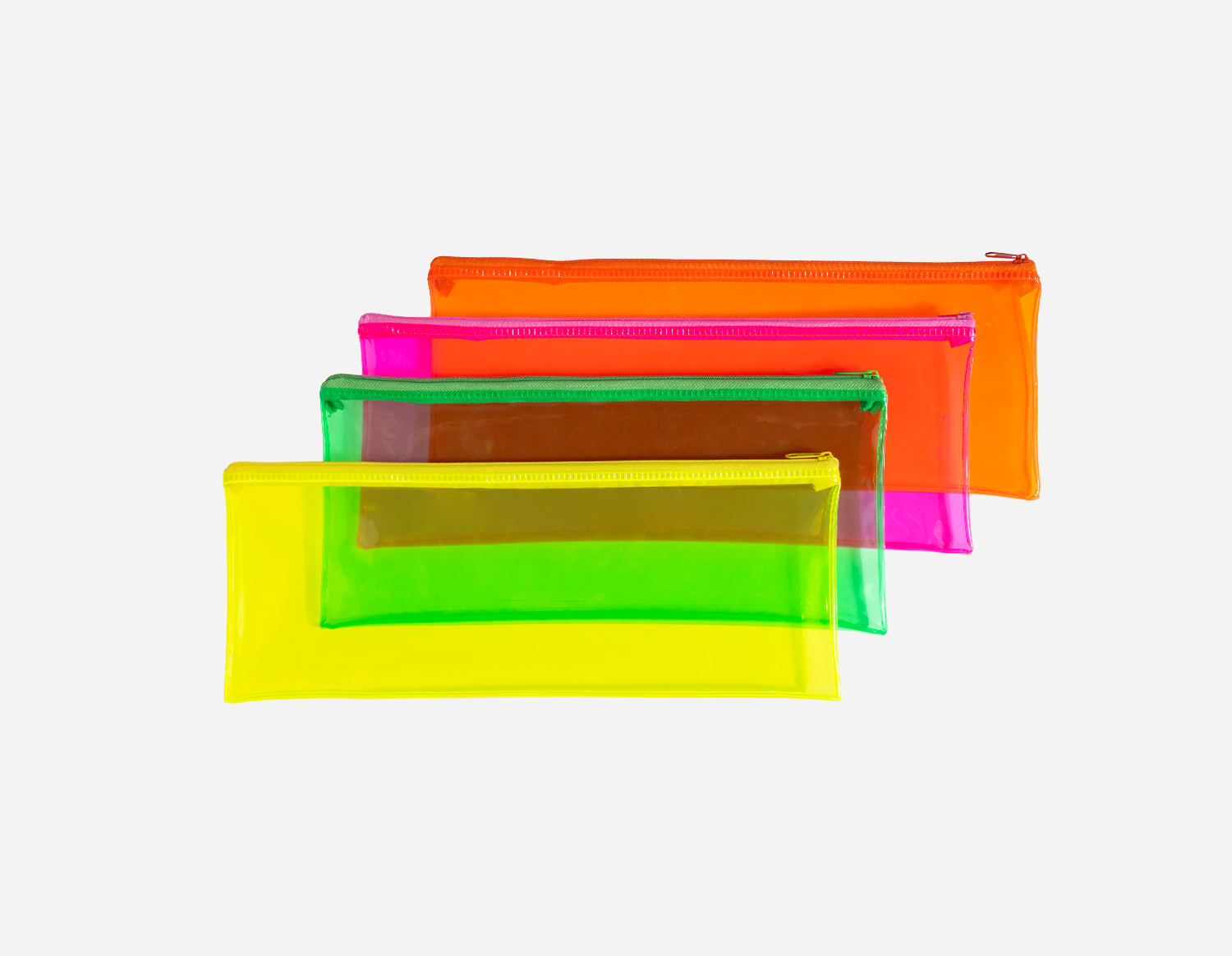 PVC Translucent Colored Pencil Bag with Matching Zipper - MFO- 1085