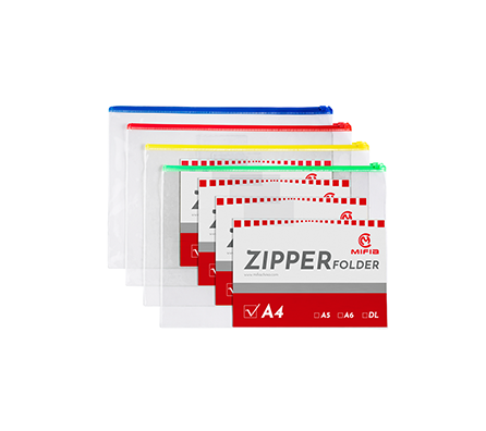 Clear PVC Zip Slider Bag with Colorful Closure - MFO- 105 