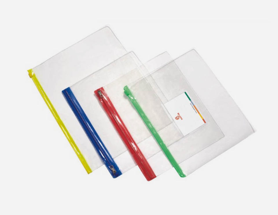 Clear PVC Zip Slider Bag with Colorful Closure - MFO- 105 