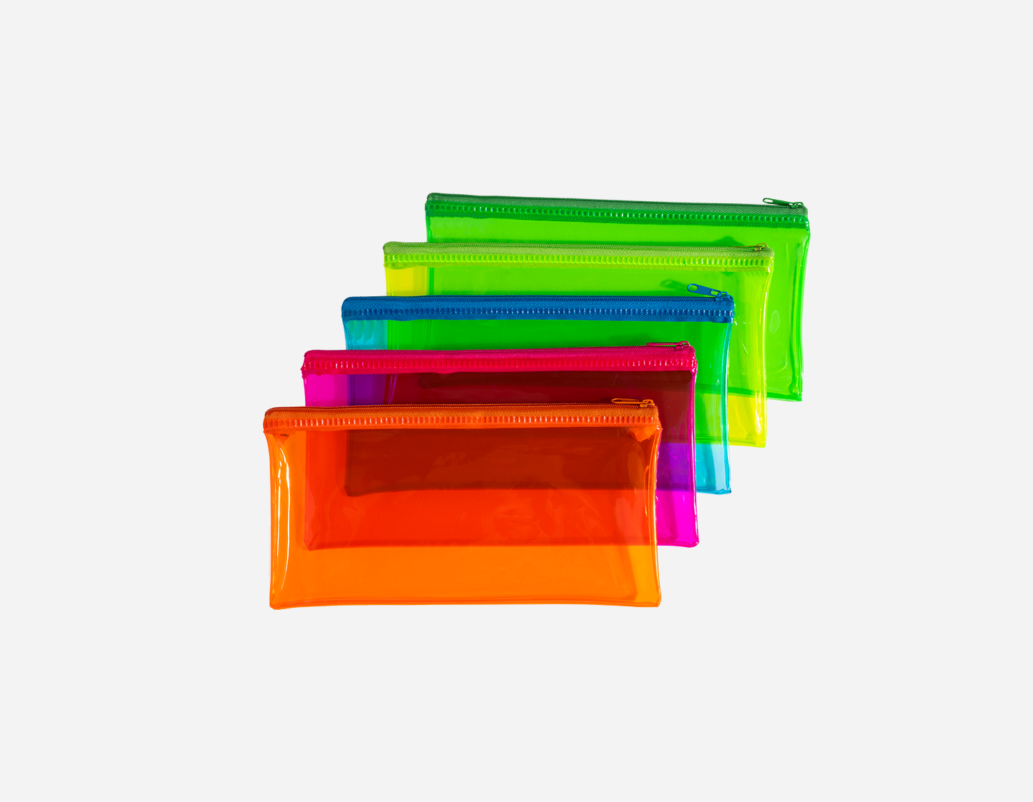 PVC Translucent Colored Pencil Bag with Matching Zipper - MFO- 1085