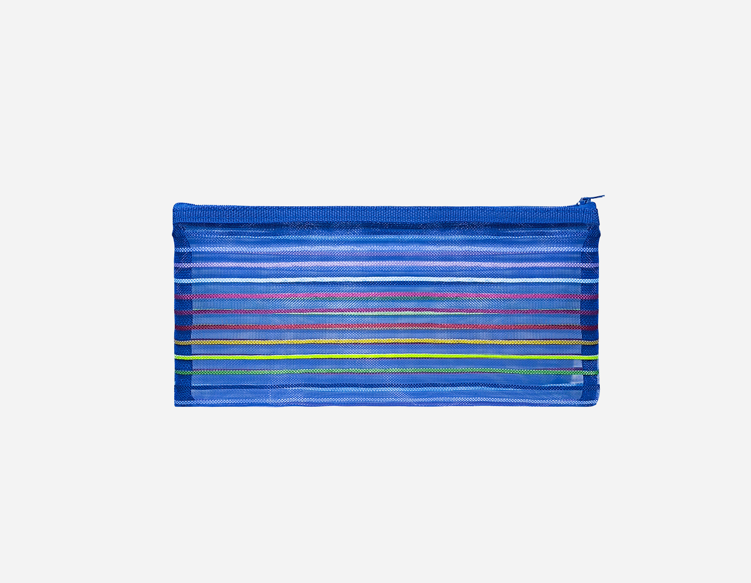 Colored Stripe Nylon Mesh Zipper Bag - MFO-8279