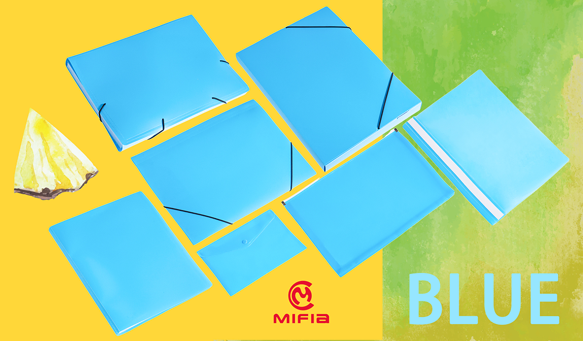 Blue Plastic Envelope Folder collection-(1)