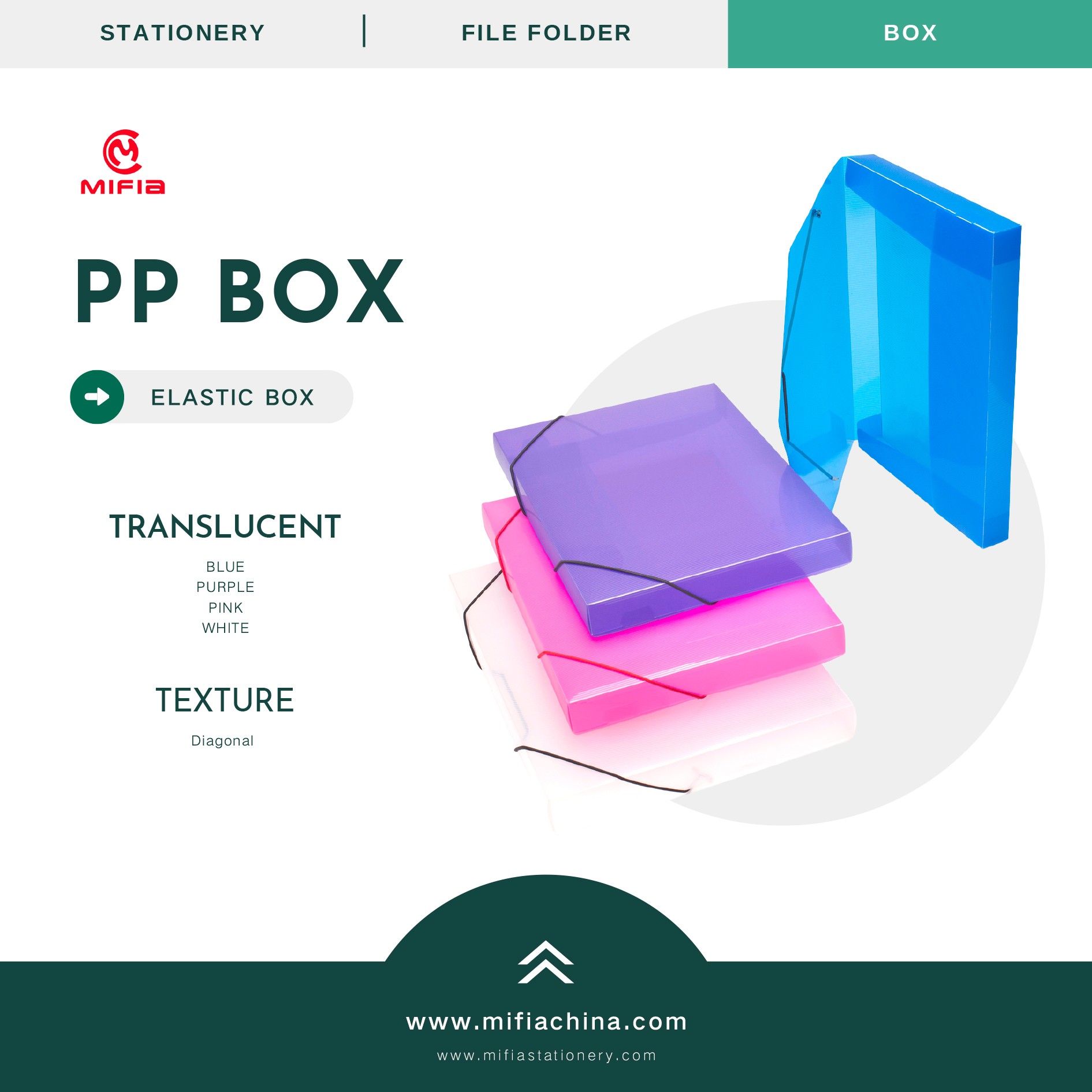 Plastic Elastic Box File