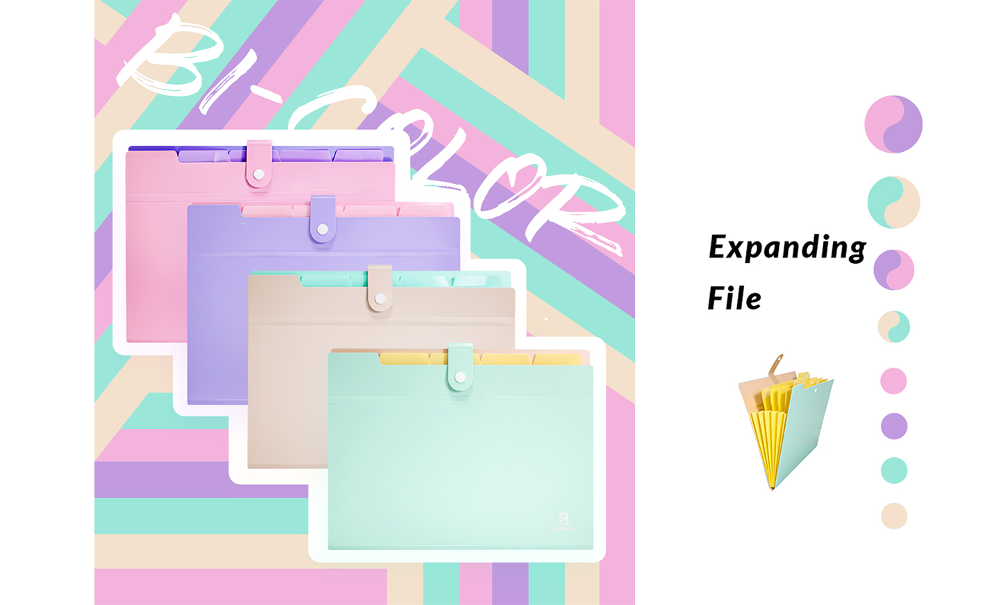 Multiple Color Expanding File - B-MFO-128 -4 Multiple Color Expanding File - B-MFO-128 -4