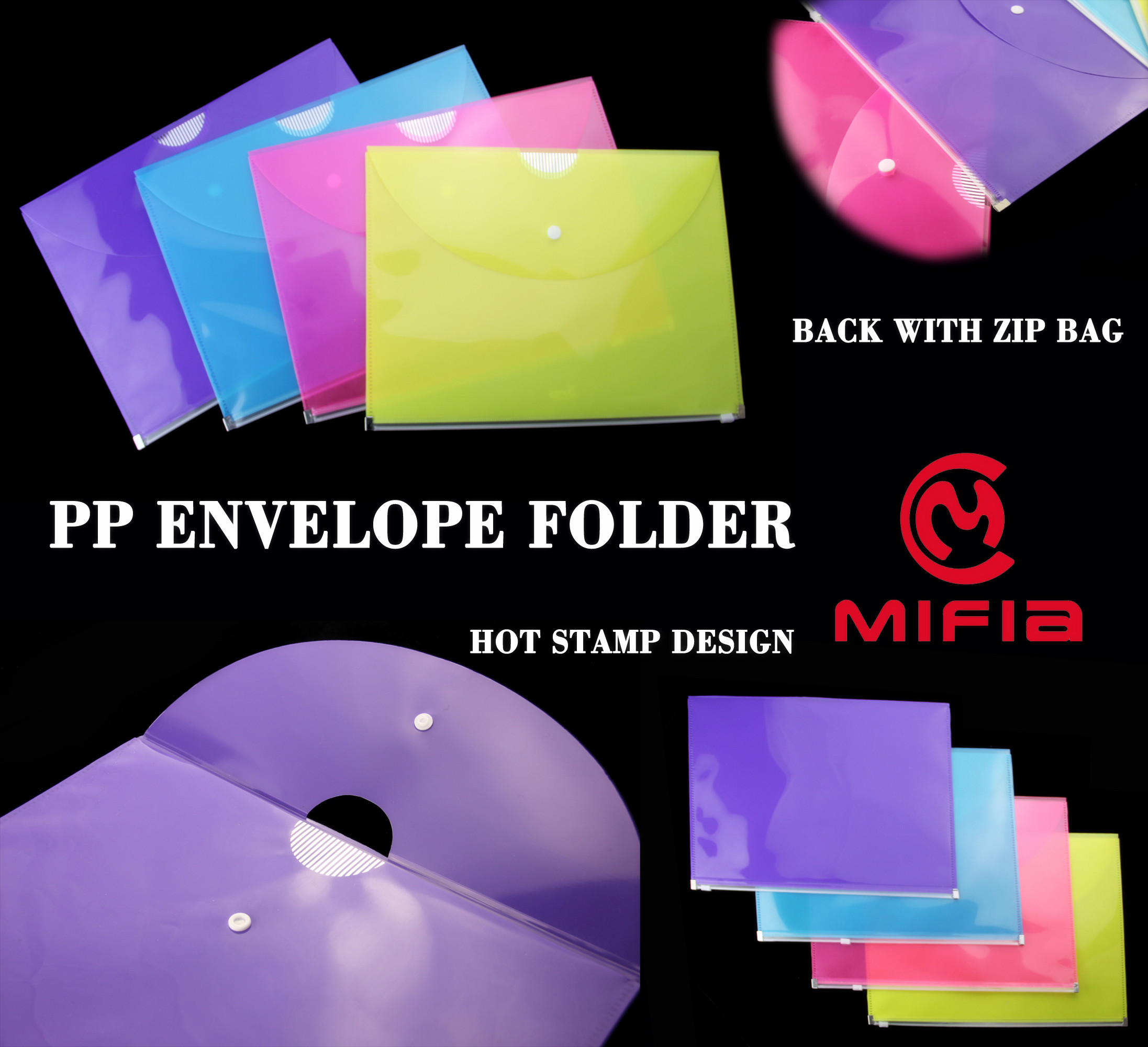 PP Envelope Bag with Back Zipper Compartment - MFO-1028- details
