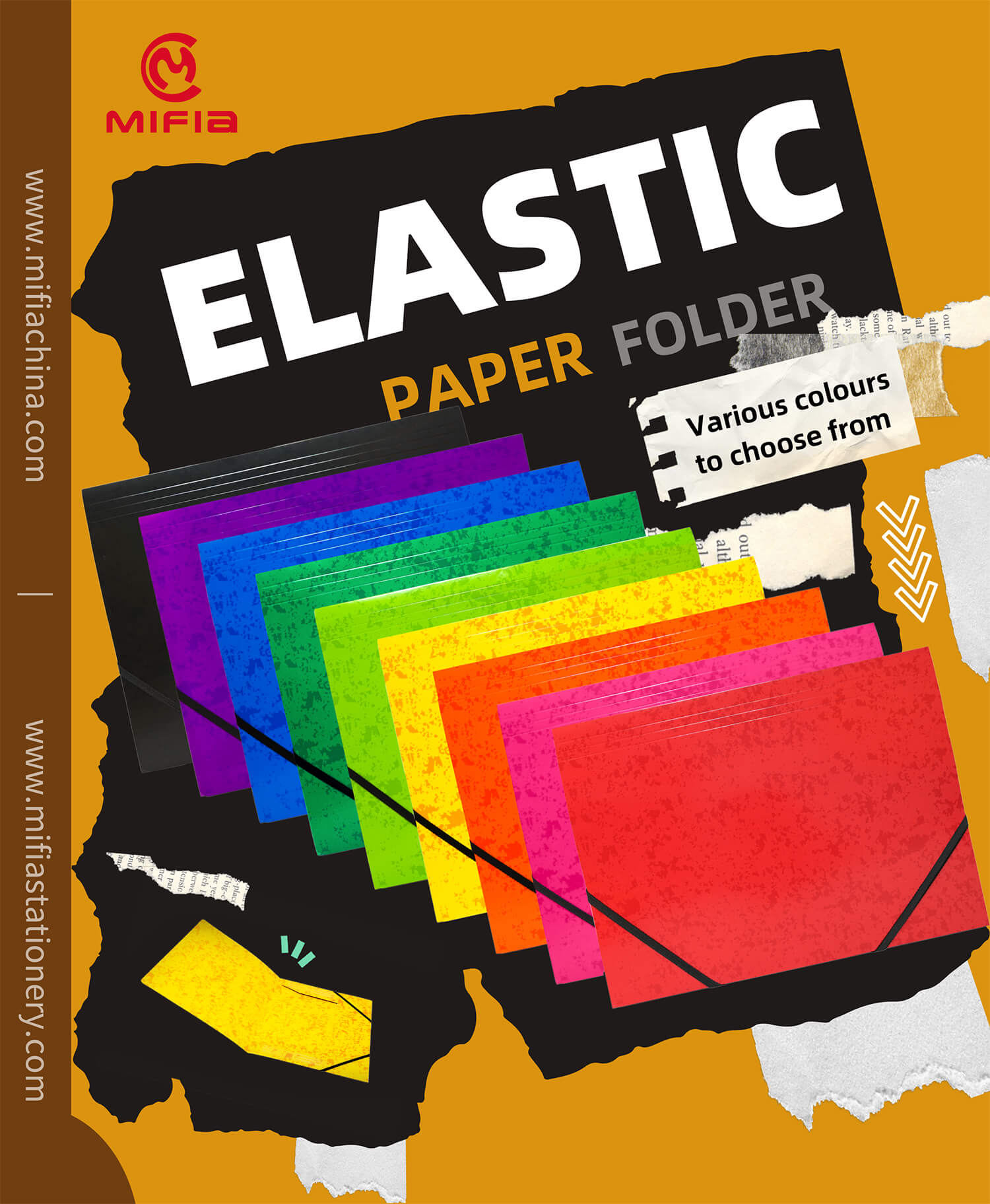 Paper Elastic Folder with spot design