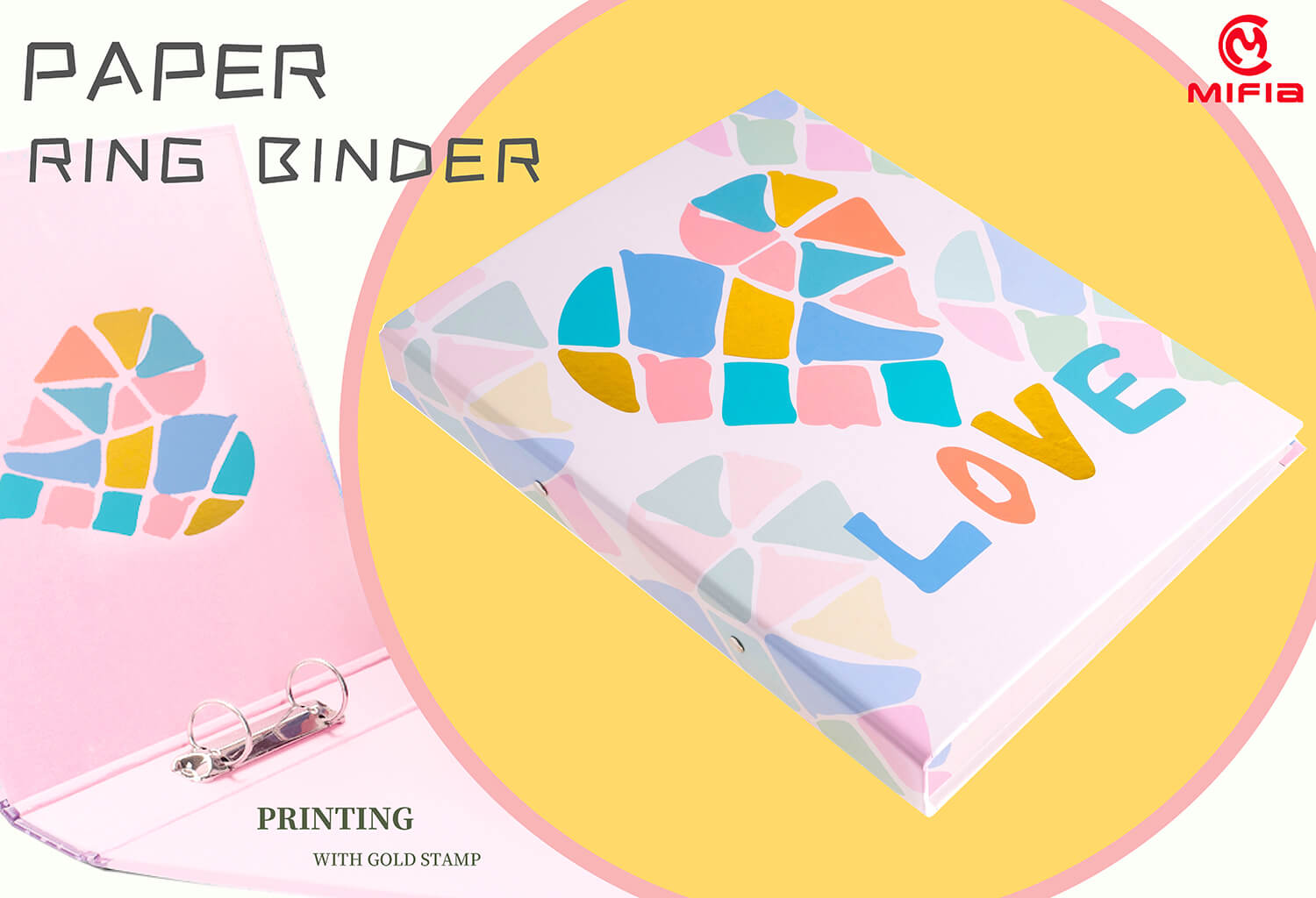 Paper Ring Binders- Foil Stamping  -Customizable Ring Options -PR-MFO-013 -