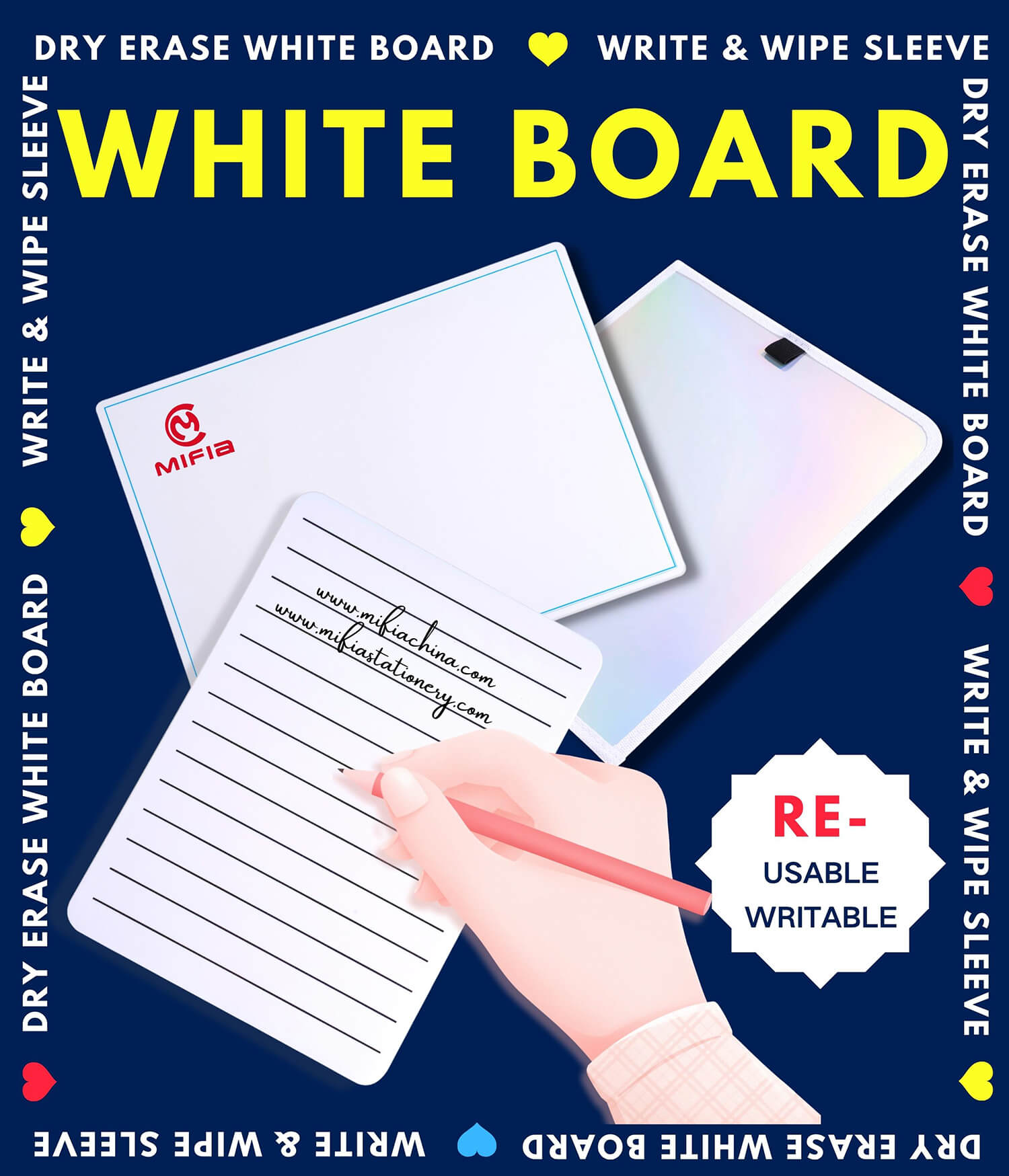 Laser Dry Erase Board -Reusable Writing Pad - LS-MFO-8215 -