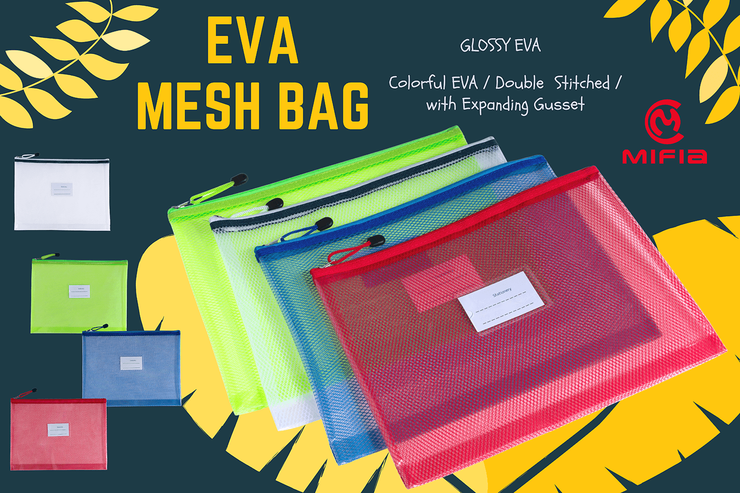 Colored EVA Mesh Bag with Name Card Holder-MFO-8147 (2)