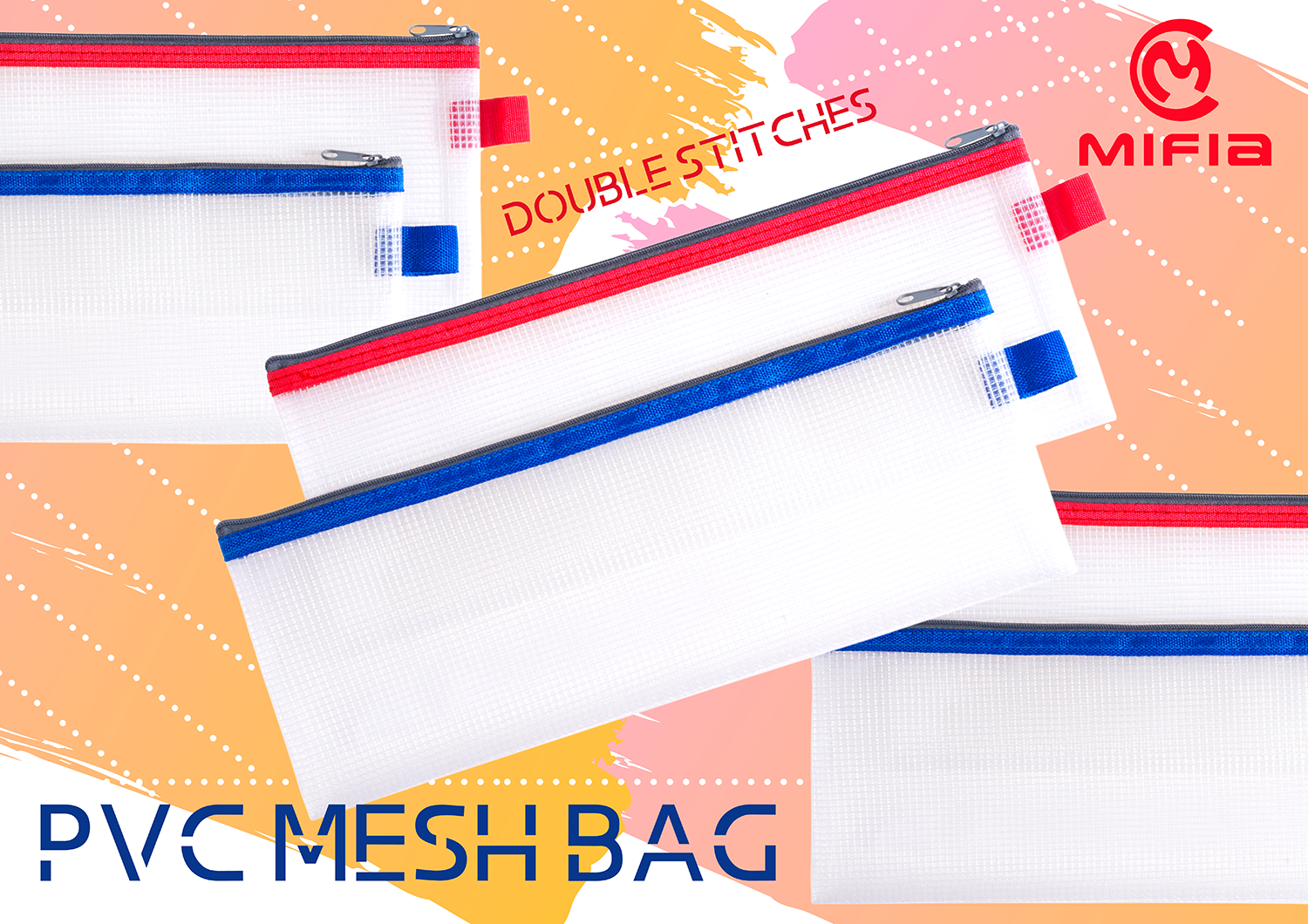 PVC Mesh Zip Bag with Double Stitched Edge-MFO-106-