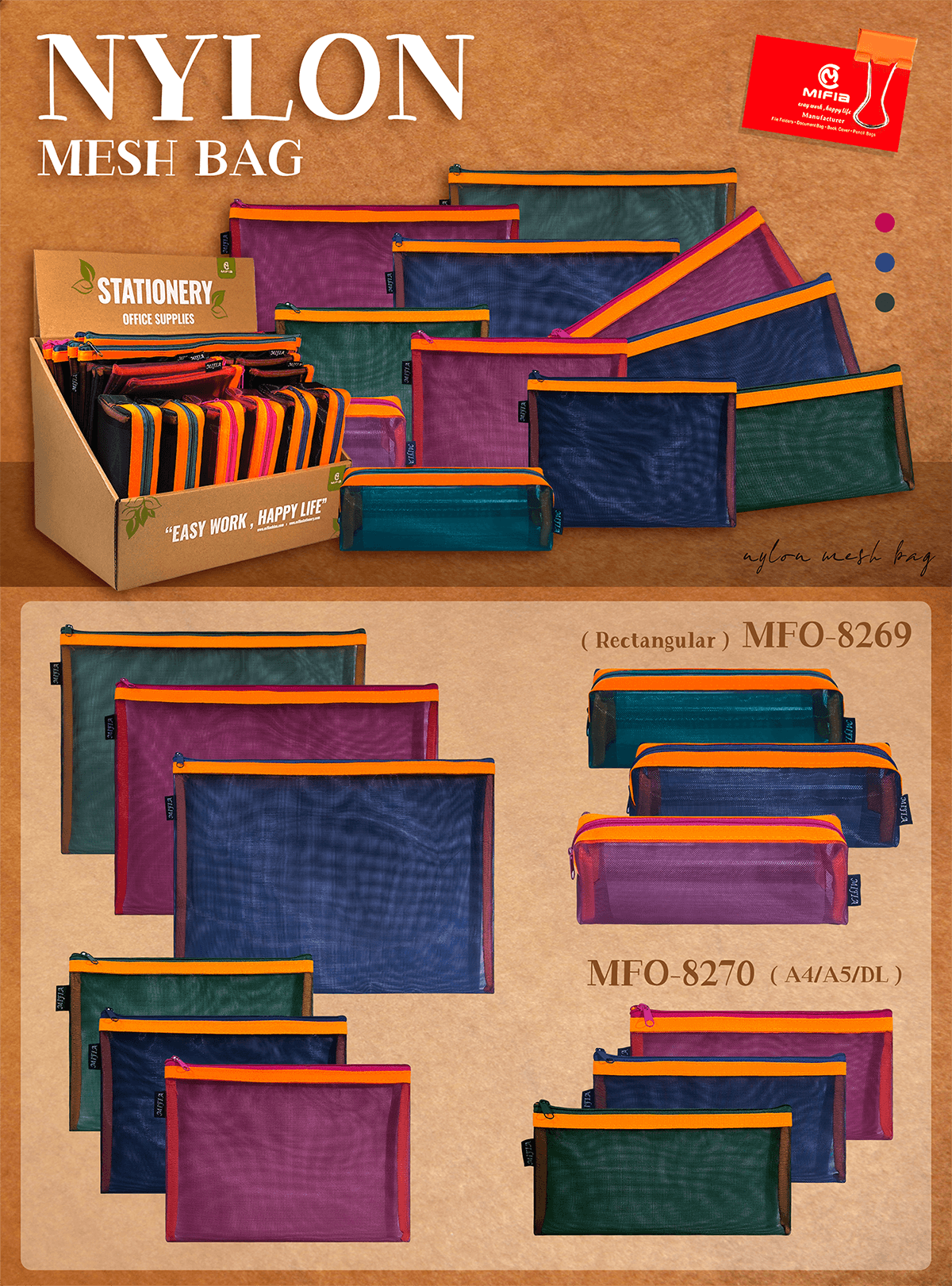 Vibrant Stripe Nylon Mesh Bags MFO-8270-detail