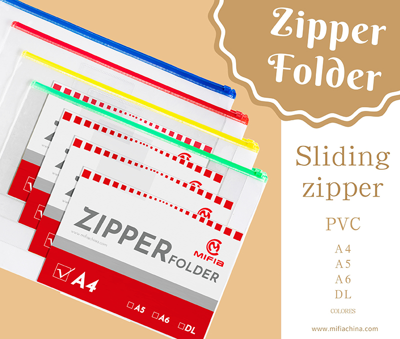 Clear PVC Zip Slider Bag with Colorful Closure - MFO-105----